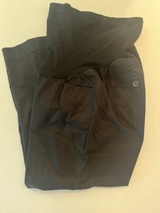 Womens LARGE Motherhood Maternity Cotton/Spandex Black Trouser Style Capri Pants - Picture 1 of 6