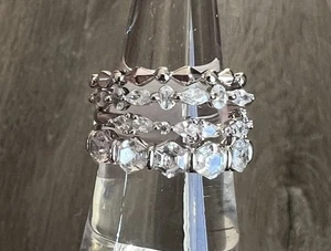 Bomb Party delicate bands size 8 cz rhodium plated Said what was said RG22091 - Picture 1 of 6