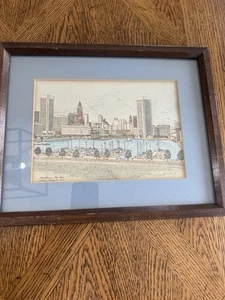 Martin Barry Signed "Baltimore Skyline" From Federal Hill Lithograph - Picture 1 of 10