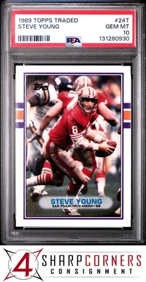 1989 TOPPS TRADED #24T STEVE YOUNG 49ERS HOF PSA 10 - Image 1 of 3