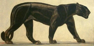 Walking Panther : Paul Jouve : 1921 Art Deco Animal Print : Archival Art - Picture 1 of 2