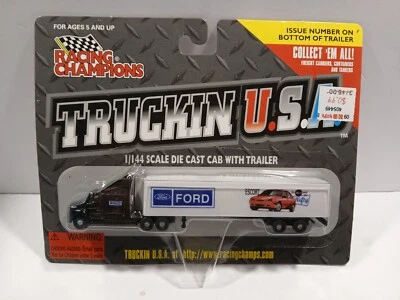 Racing Champions Truckin USA FORD Motor Co. Cab W/ Trailor 1:144 Diecast Escort - Image 1 of 2