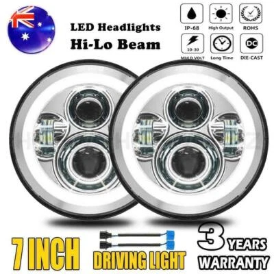300W PAIR 7 inch LED Headlights ADR Approved For Jeep Wrangler JK 97-17 - image 1 of 4