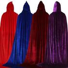 Gothic Hooded Velvet Cloak Cloak Robe Robe Witchcraft Halloween Cosplay Top G2W1