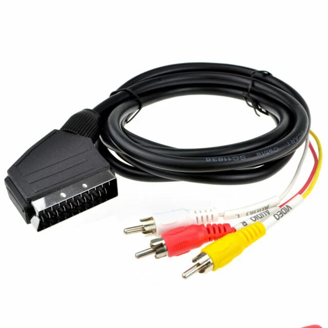 Value Line 2 m SCART Male to 3 x RCA Male Cable - Black (VLVP31130B20)