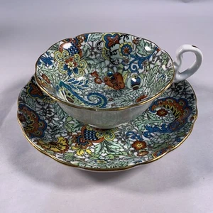Vintage Radfords Chintz Floral Paisley Teacup & Saucer Bone China England Mint - Picture 1 of 9