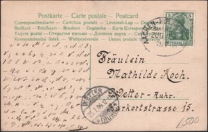 GERMANY, 1906. Post Card Mi 55, Bahnpost, Aachen-Holzach - Picture 1 of 1