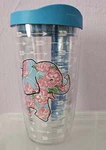 TERVIS Tumbler Cup with Lid = Simply Southern Floral Elephant Theme 16 oz - Picture 1 of 2