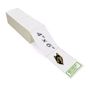 4000 Fanfold 4x6 Direct Thermal Shipping Barcode Mailing Label - Zebra 2844 US - Picture 1 of 3