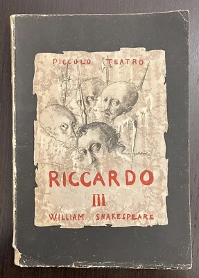 PICCOLO TEATRO MILANO - WILLIAM SHAKESPEARE - RICCARDO III - 1950 - 1a edizione - Immagine 1 di 4