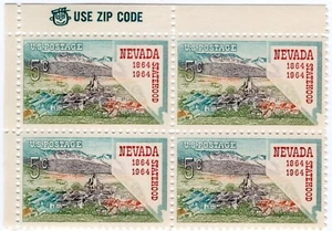 Scott #1248 Virginia City Nevada 5¢ Zip Block of 4 Stamps - MNH - Picture 1 of 2