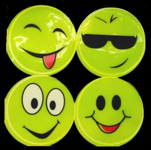 Set Adesivi di Sicurezza EMOJI SMILE rifrangenti riflettente auto moto zaino - Foto 1 di 5