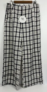 Princess Polly Womens Euros Black White Plaid Pants Size 12 Side Zip - Picture 1 of 6
