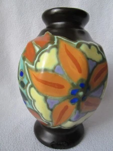 C. M Bergen alte Keramik-Vase 102 Design florales Motiv 30er Jahre gemarkt RAR! - Imagen 1 de 12
