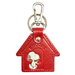 PEANUTS Leather Keychain House RD [Character Goods], Genuine Leather Stitch - Picture 1 of 1