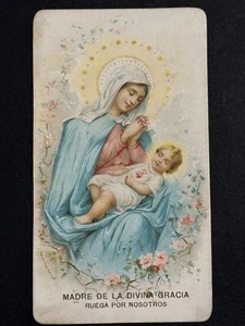 carta sacra cromolitografia santino immagine pieuse "VERGINE MARIA" - Foto 1 di 1