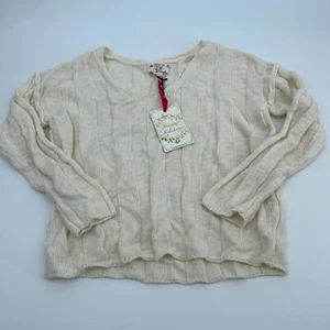 Hippie Rose Juniors Sweater XS Pullover Casual Boho Peasant Knit White Textured - Picture 1 of 11