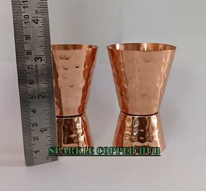 100% Pure Copper Jigger, Double Cocktail Jigger, Wine Measure Jigger Pack of 2 - Picture 1 of 7