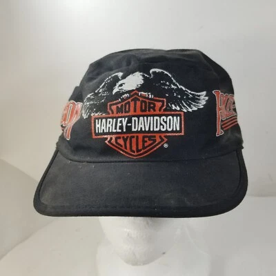 Gorra Harley Davidson Cadete Negra Correa Ajustable Hecha en EE. UU. Foto 1 de 4