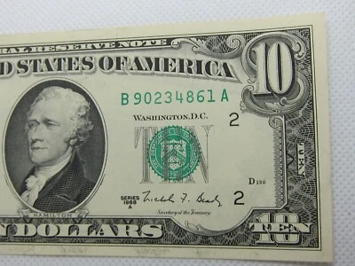 1988A $10 Uncirculated FRN #B90234861A  *Sequential Option - Image 1 of 4