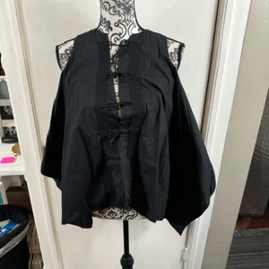 Hache black tie front paneled side shirt business casual.  Size 38 - Picture 1 of 9
