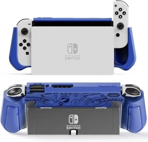 LEYUSMART Switch OLED Case for Nintendo Switch Blue Screen Protector & Thumb Cap