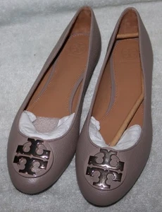 TORY BURCH BALLERINE BALLERINE LOGO BEIGE TAGLIA 9 PELLE DI CIOTTOLI - Foto 1 di 10