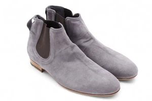 NEW PAUL SMITH LUXURY ITALIAN GREY SUEDE 'HEYWOOD' BOOTS SIZE 8 RRP £595 - Picture 1 of 12