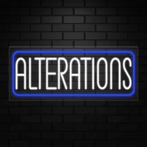 Alterations Neon Sign for Retail Displays | LED Flex Neon | 32"W x 13"H x 1"D - Picture 1 of 5