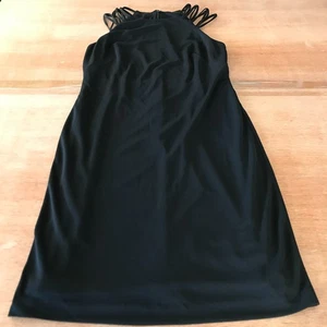 Lauren Ralph Lauren Dress Women 8P Black Criss Cross Strap Knee Length Sculpting - Picture 1 of 10