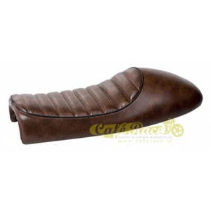 Vintage Brown Cafe Racer Saddle Custom Seat Honda Yamaha - Picture 1 of 4