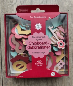 Chipboard, Scrapbooking, Tags, ca. 80 Teile, Bunt, blau - Bild 1 von 2