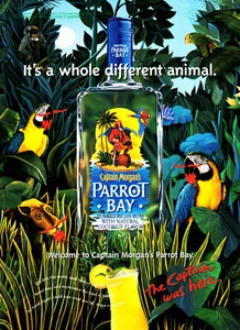 CAPTAIN MORGAN RUM AD #45 RARE 1997 OUT OF PRINT "PARROT BAY" - Picture 1 of 2