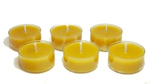 Candele Tea Lights 100% Pura Cera d'Api Cruda Biologiche Fatte a Mano (Confezione da 6) - Foto 1 di 7