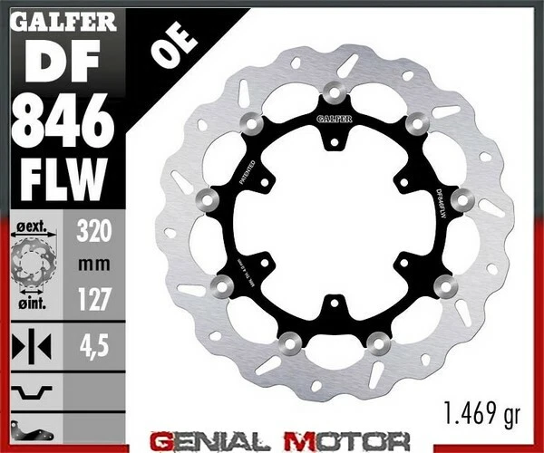 Galfer Front Brake Disc WAVE FLOAT(STEEL)320x4.5mm KTM 690 SMC R ABS 2016>2020 - Image 1 of 1
