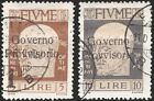 Fiume 1921 Francobolli della serie Effigie di G. D'annunzio con soprast. "Govern