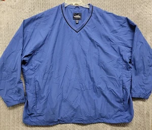Lands End Work Wear Pullover Windbreaker Jacket Mesh Lined Blue Mens 5XL - Picture 1 of 13