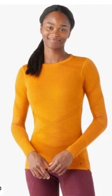 $130 Smartwool Women’s Intraknit Merino Base Layer Crew-Marmalade-Small-New Tag - Image 1 of 4