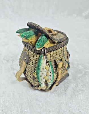 Cesta de peces de jardín de hadas miniatura caja de baratija decoración artística Foto 1 de 4