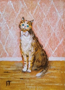 IMPRESIÓN ACEO de Pintura Caballero Gato en Pajarita por JTar - Imagen 1 de 2