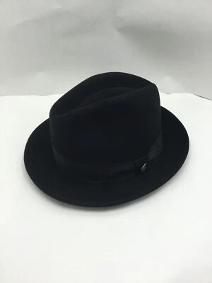 Sombrero Fedora STETSON Rhineback Mezcla Lana y Piel Para Hombre Hecho en EE. UU. 2 1/4" Ala Bl Foto 1 de 4