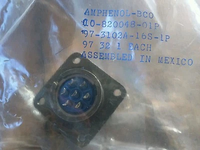 AMPHENOL INDUSTRIAL 97-3102A-16S-1P CIRCULAR CONN, RECPT, SIZE 16S, 7POS, BOX - Image 1 of 2