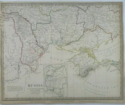 Mapa antiguo de Crimea y el sur de Rusia por SUDK 1835 Foto 1 de 4