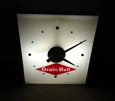 RELOJ GRAIN BELT cerveza iluminado años 60 *funcionando* Minnesota Foto 1 de 4