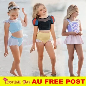 Kids Girls Princess Swimming Suite Beachwear Bikini Set Swimwear Costume Frozen - Picture 1 of 12