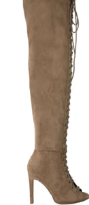 No Doubt Ladies Thigh High Lace Up Boots UK 3 EU 36 CHJ08 DD 05 - Picture 1 of 4