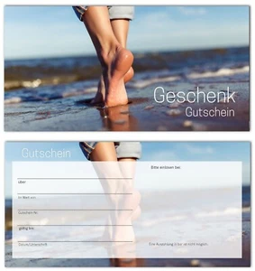 25 x Geschenkgutscheine Gutscheinkarten Fußpflege Wellness Podologie FUSSPFLEGE - Bild 1 von 7