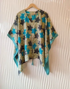 Pure Crepe Short Kaftan Women Top Tunic Caftan Girls Robes Beige KFNS1100 - Picture 1 of 7
