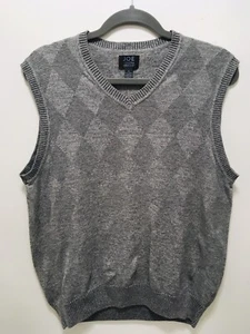 joseph abboud knit vest 100% Cotton Grey Large - Picture 1 of 7