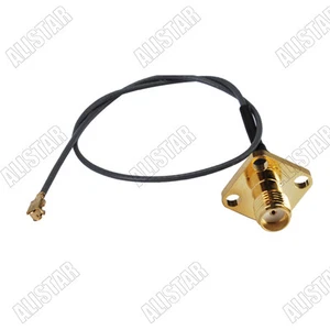 50pcs IPX/u.fl to SMA female flange 4 hole cable 1.13mm pigtail 6" for PCI card - Picture 1 of 3
